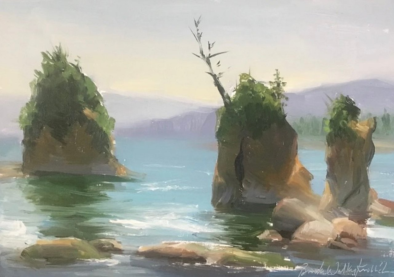 Three Graces Oregon landscape oil painting by Brooke Walker-Knoblich