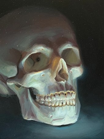 Brooke Walker-Knoblich Ghost Skull Vanitas Painting