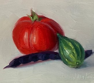 Brooke Walker-Knoblich Summer Harvest Fruit and Vegetable Still Life Painting