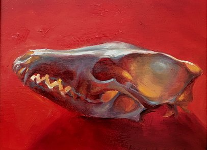 Brooke Walker-Knoblich Red Skull Painting
