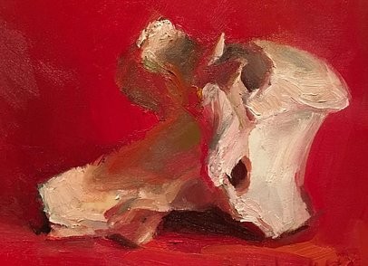 Brooke Walker-Knoblich Vertebra Vanitas Painting