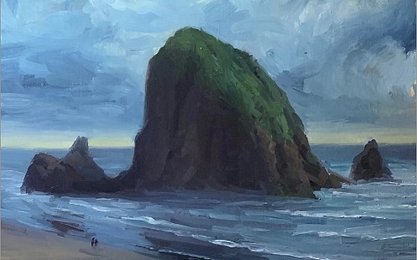 Brooke Walker-Knoblich Haystack Rock Oregon Coast Painting