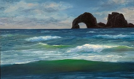 Brooke Walker-Knoblich Rockaway Waves Oregon Coast Painting