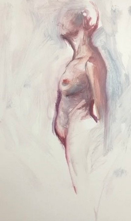 Feminine Silhouette figurative oil painting by Brooke Walker-Knoblich