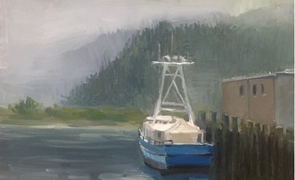 Brooke Walker-Knoblich Garibaldi Harbor Oregon Plein Air Painting