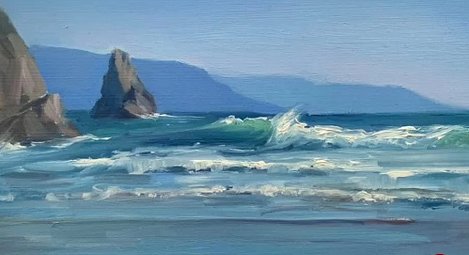 Brooke Walker-Knoblich Surf Break Seascape Painting