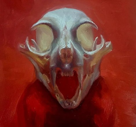 Brooke Walker-Knoblich Bobcat Skull Painting