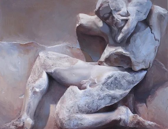 Brooke Walker-Knoblich Skiron Greek Metope Oil Painting