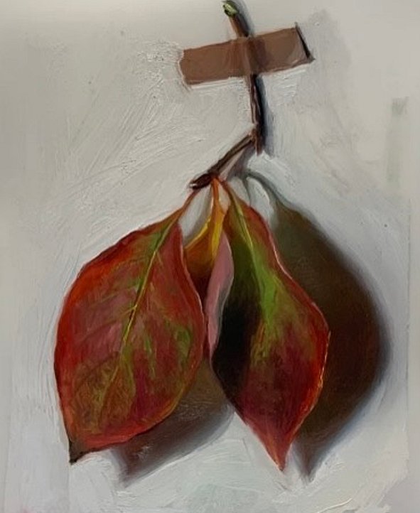 Autumn Leaves still life oil painting by Brooke Walker-Knoblich
