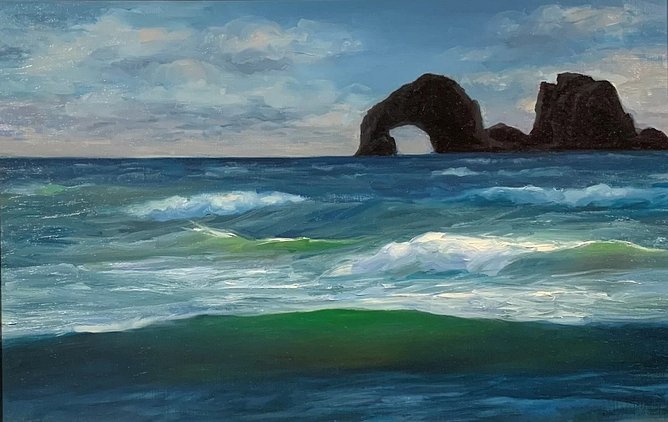 Brooke Walker-Knoblich Rockaway Waves Oregon Coast Painting