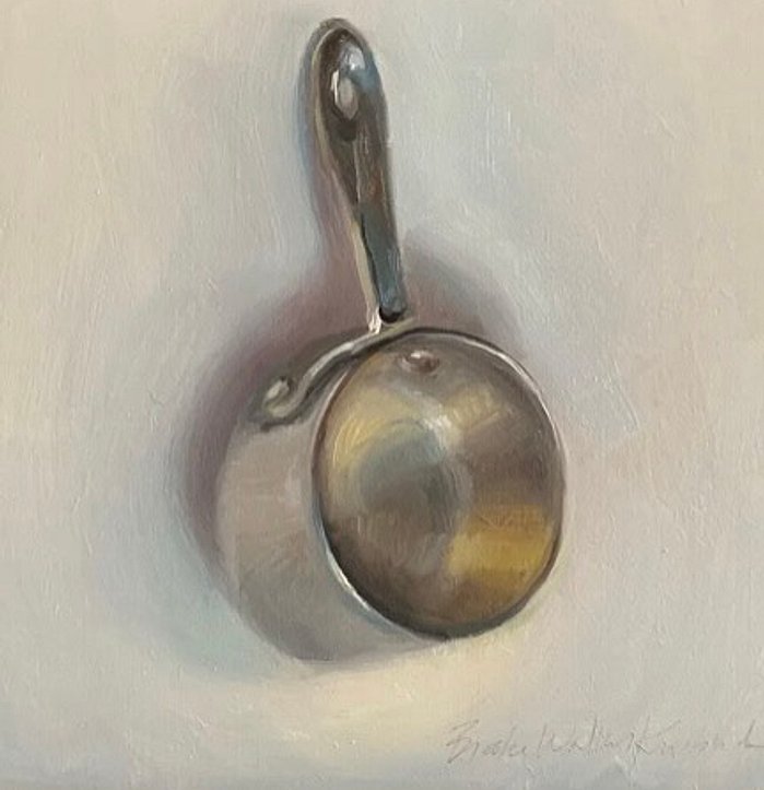 All-Clad Cup still life oil painting by Brooke Walker-Knoblich