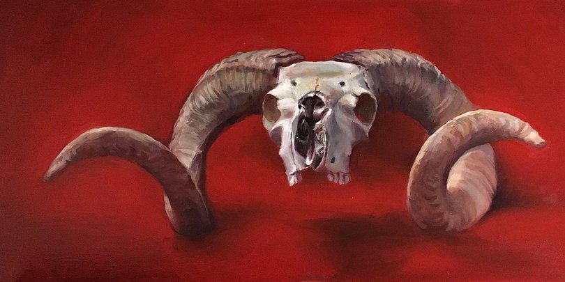 Brooke Walker-Knoblich Ram Skull Painting