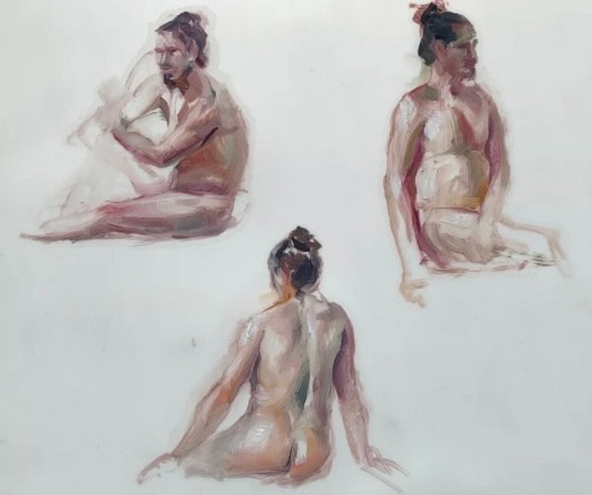 Ponderings figurative oil painting by Brooke Walker-Knoblich
