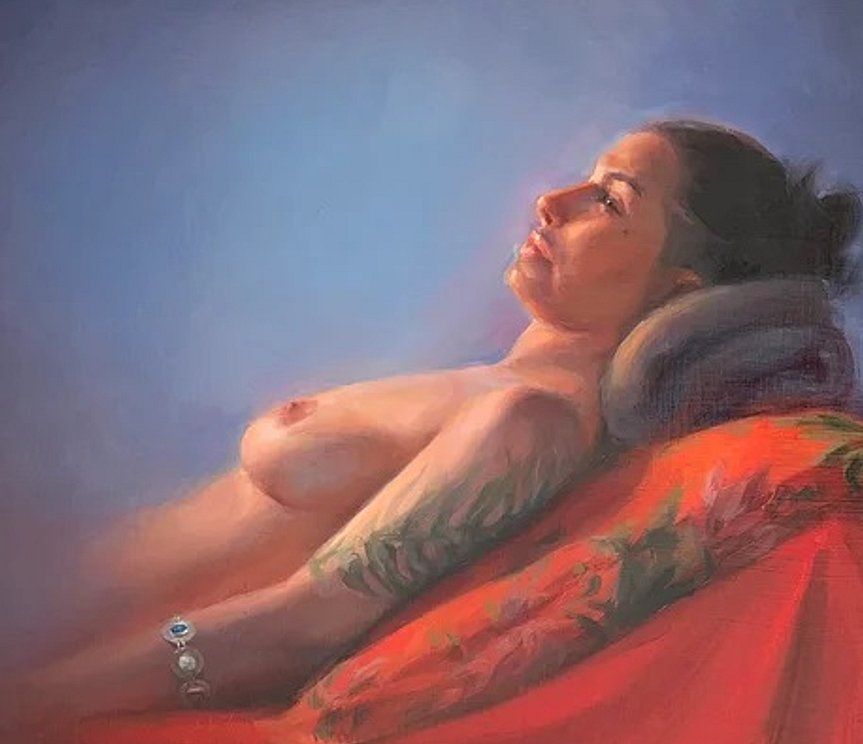Brooke Walker-Knoblich Daydreaming Nude Oil Painting